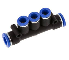 8mm x 10mm 3-way Manifold Push-in Fitting Brass/PA 66 NBR