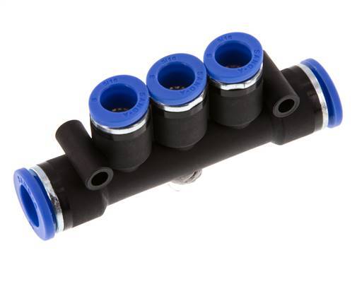 8mm x 10mm Manifold à 3 voies, raccord instantané laiton/PA 66 NBR
