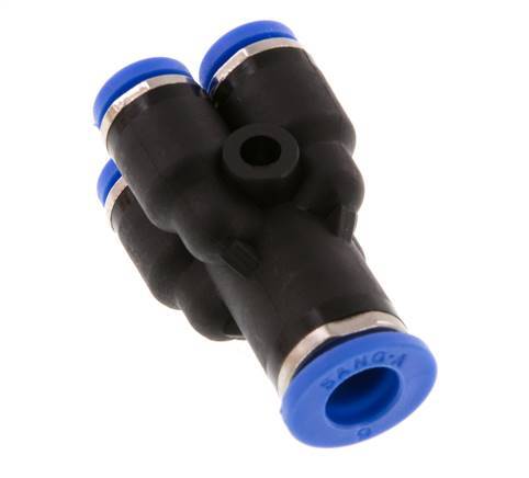 4mm x 6mm 4-way Y Manifold Push-in Fitting Brass/PA 66 NBR [2 Pieces]
