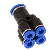 4mm x 6mm 4-way Y Manifold Push-in Fitting Brass/PA 66 NBR [2 Pieces]
