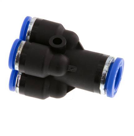6mm x 8mm 4-way Y Manifold Push-in Fitting Brass/PA 66 NBR