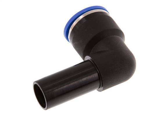 Raccord enfichable coudé à 90 degrés 16mm x 16mm avec bouchon PA 66 NBR