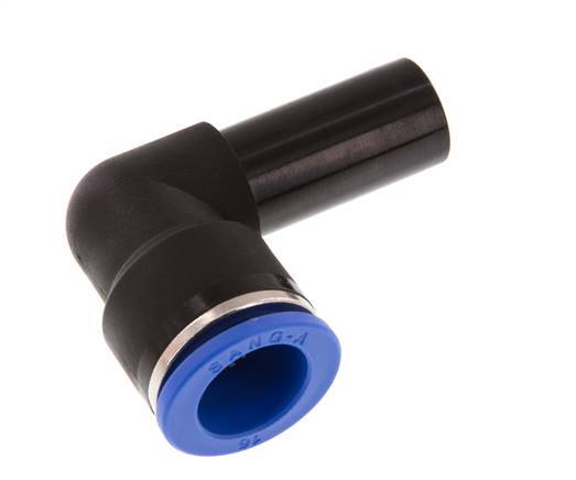 Raccord enfichable coudé à 90 degrés 16mm x 16mm avec bouchon PA 66 NBR