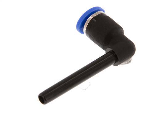 Raccord enfichable coudé 90deg 4mm x 4mm avec manchon long PA 66 NBR enfichable [2 pièces].
