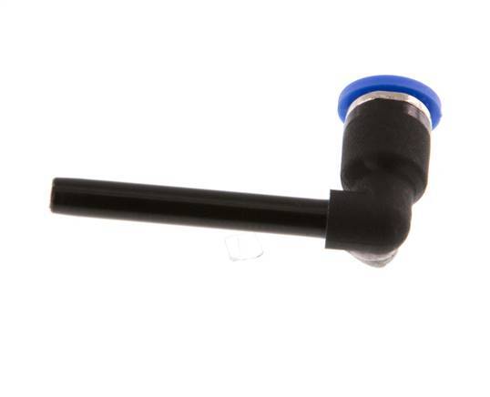 Raccord enfichable coudé 90deg 4mm x 4mm avec manchon long PA 66 NBR enfichable [2 pièces].