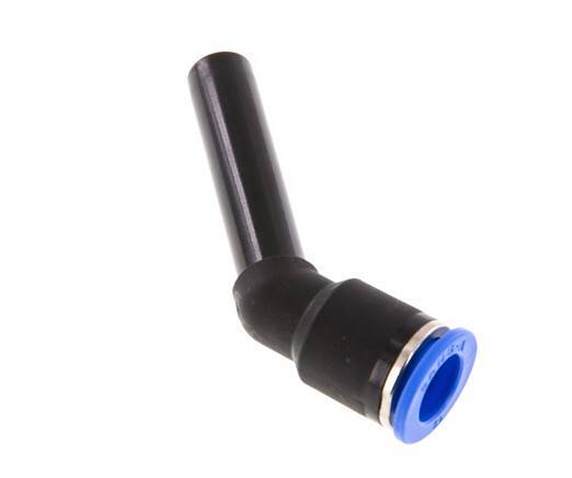 Raccord enfichable coudé 12mm x 12mm 45deg avec manchon long PA 66 NBR enfichable [2 pièces].