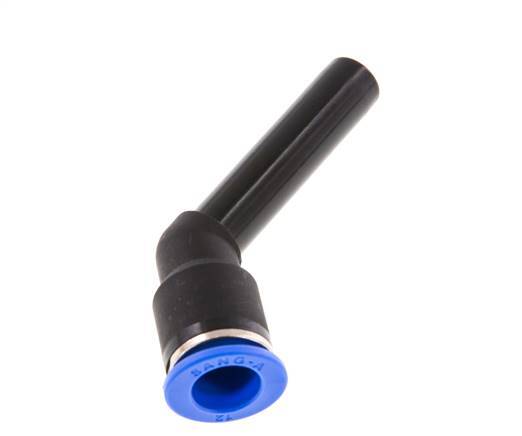 Raccord enfichable coudé 12mm x 12mm 45deg avec manchon long PA 66 NBR enfichable [2 pièces].
