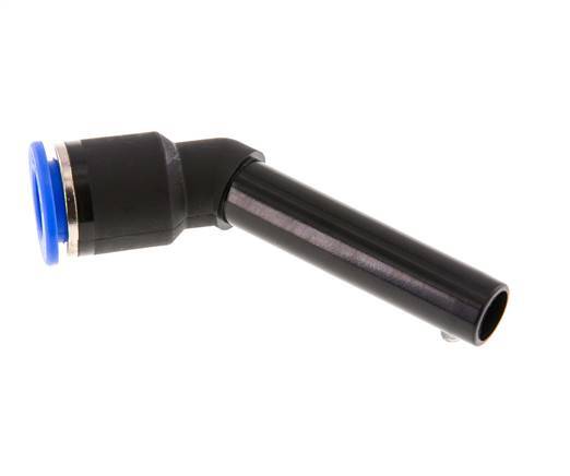 Raccord enfichable coudé 12mm x 12mm 45deg avec manchon long PA 66 NBR enfichable [2 pièces].