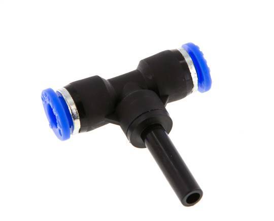 Raccord enfichable en T 6mm x 6mm avec bouchon PBT NBR [2 Pièces].