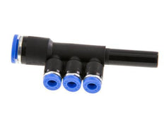 4mm x 8mm x 8mm Manifold à 3 voies avec raccord enfichable Laiton/PA 66 NBR