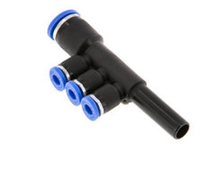 4mm x 8mm x 8mm Manifold à 3 voies avec raccord enfichable Laiton/PA 66 NBR