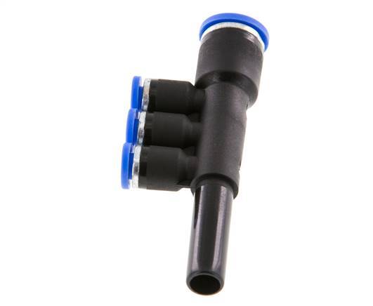 4mm x 8mm x 8mm Manifold à 3 voies avec raccord enfichable Laiton/PA 66 NBR