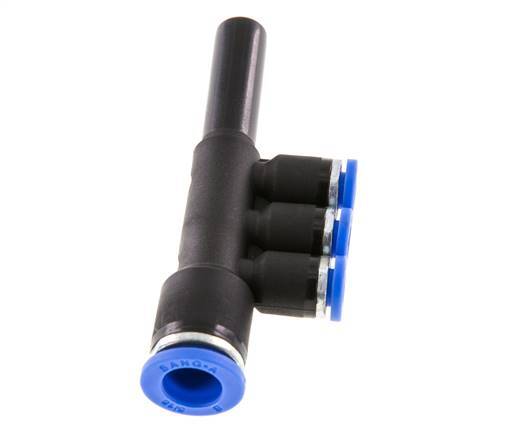 4mm x 8mm x 8mm Manifold à 3 voies avec raccord enfichable Laiton/PA 66 NBR