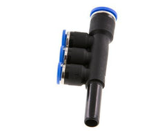 6mm x 8mm x 8mm 3-way Manifold Push-in Fitting with Plug-in Brass/PA 66 NBR