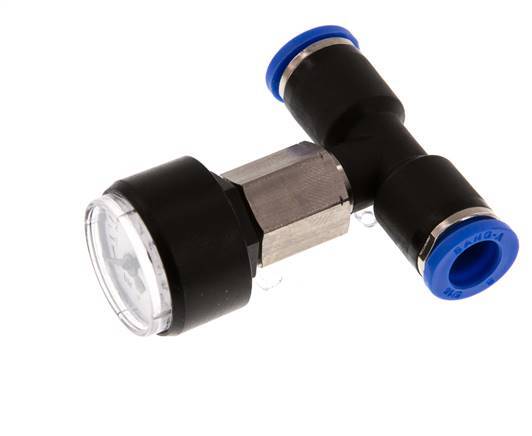 Manomètre 8mm Union Straight 0-10 bar (0-145psi)