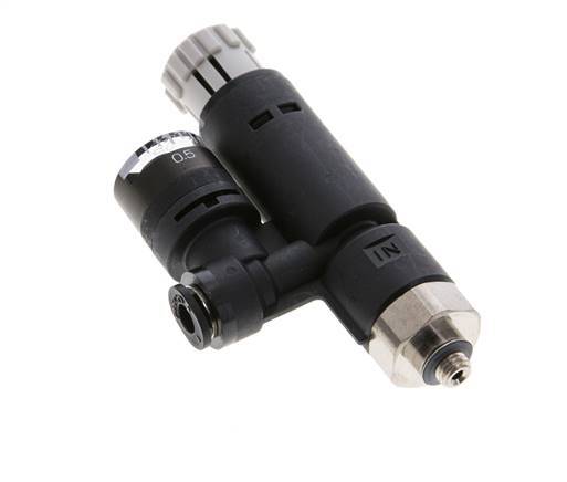 Régulateur de pression pneumatique 4mm - M5 avec manomètre