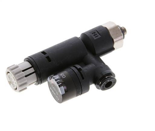 Régulateur de pression pneumatique 4mm - M5 avec manomètre