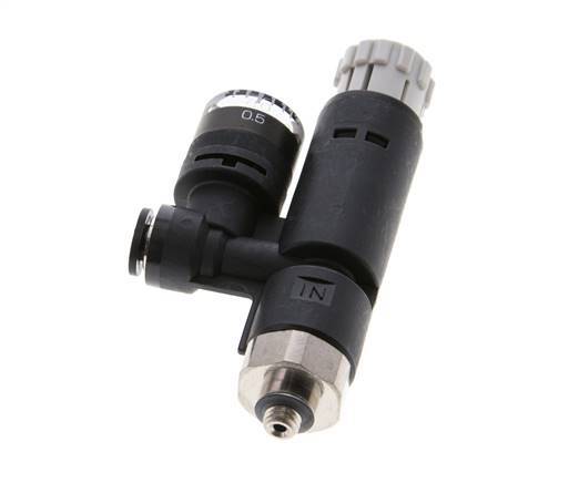 Régulateur de pression pneumatique 4mm - M5 avec manomètre