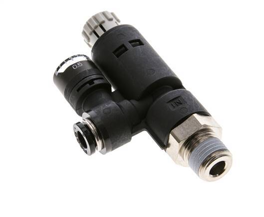 Régulateur de pression pneumatique 6mm - R1/4'' avec manomètre