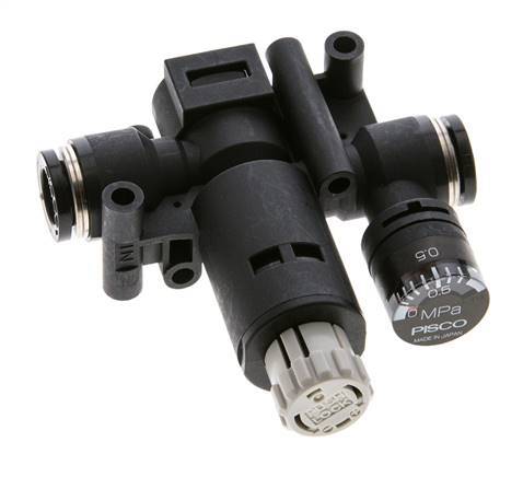 Régulateur de pression pneumatique 8mm avec manomètre