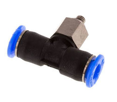 4mm x M 3 Inline Tee Push-in Fitting with Male Threads Steel/PBT NBR Rotatable Compact Design [2 Pieces]