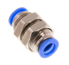 6mm Push-in Fitting Brass/PBT NBR Bulkhead Compact Design [2 Pieces]