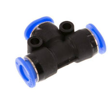 Raccord enfichable en T 6mm PBT NBR Conception compacte [2 Pièces].