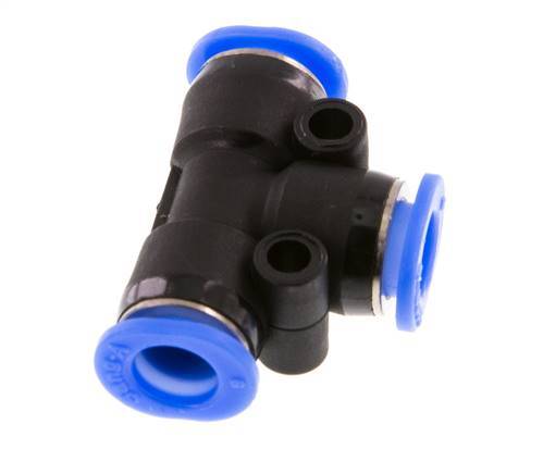 Raccord enfichable en T 6mm PBT NBR Conception compacte [2 Pièces].