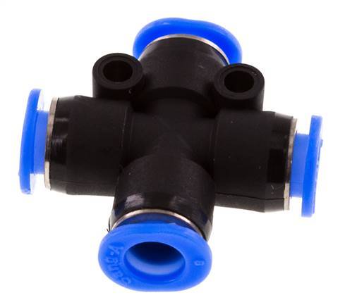 6mm Cross Push-in Fitting PA 66 NBR Compact Design