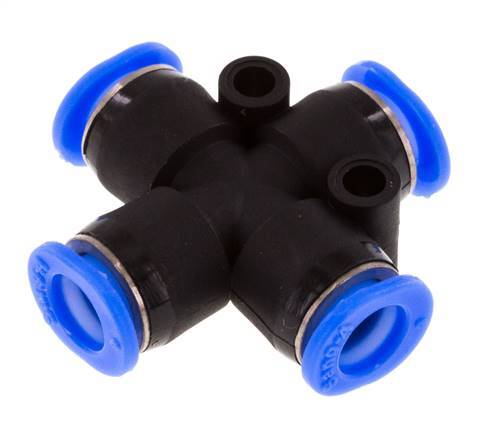 6mm Cross Push-in Fitting PA 66 NBR Compact Design