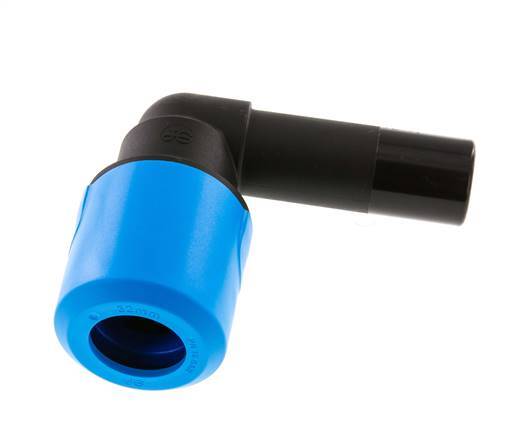 raccord enfichable coudé 90deg 32mm avec bouchon PA/POM NBR
