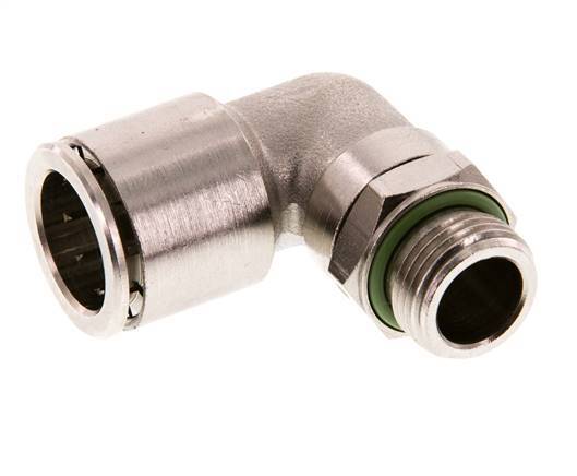 raccord coudé 90deg 16mm x G3/8'' avec filets mâles laiton FKM rotatif