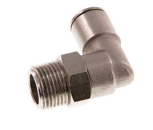 raccord enfichable coudé 90deg 10mm x R3/8'' avec filets mâles Laiton NBR Rotatif