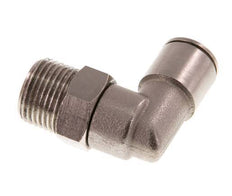 raccord enfichable coudé 90deg 10mm x R3/8'' avec filets mâles Laiton NBR Rotatif