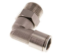 raccord enfichable coudé 90deg 10mm x R3/8'' avec filets mâles Laiton NBR Rotatif