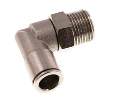 raccord enfichable coudé 90deg 10mm x R3/8'' avec filets mâles Laiton NBR Rotatif