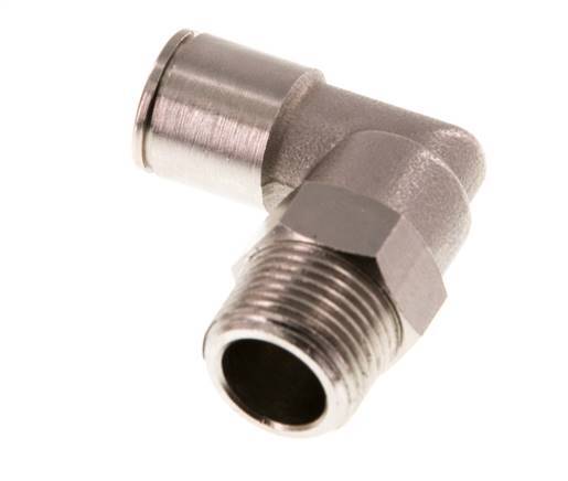 raccord enfichable coudé 90deg 10mm x R3/8'' avec filets mâles Laiton NBR Rotatif