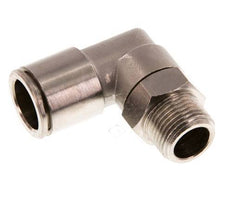 raccord enfichable coudé 90deg 14mm x R3/8'' avec filets mâles Laiton NBR Rotatif