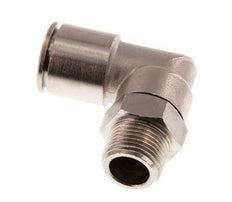 raccord enfichable coudé 90deg 14mm x R3/8'' avec filets mâles Laiton NBR Rotatif