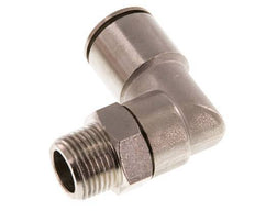 raccord enfichable coudé 90deg 14mm x R3/8'' avec filets mâles Laiton NBR Rotatif