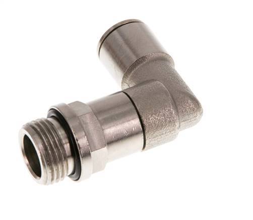 10mm x G3/8'' 90deg Elbow Push-in Fitting with Male Threads Brass NBR Long Sleeve Rotatable