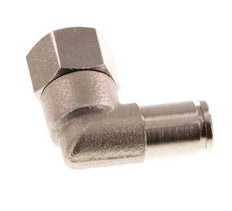 4mm x G1/8'' 90deg Elbow Push-in Fitting with Female Threads Brass NBR Rotatable [2 Pieces]