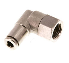 4mm x G1/8'' 90deg Elbow Push-in Fitting with Female Threads Brass NBR Rotatable [2 Pieces]