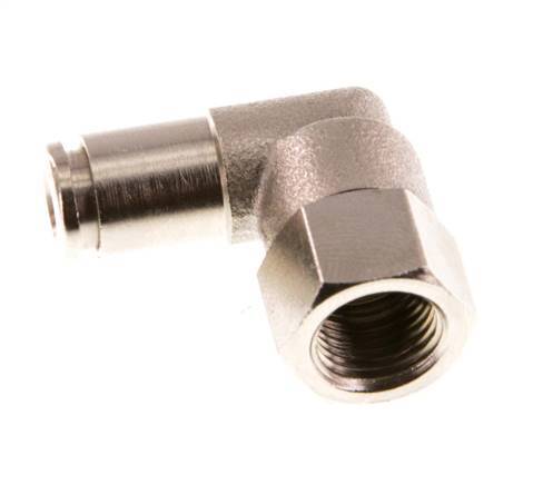 4mm x G1/8'' 90deg Elbow Push-in Fitting with Female Threads Brass NBR Rotatable [2 Pieces]