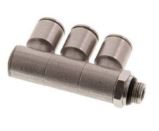 8mm x G1/8'' 3-way Manifold Push-in Fitting with Male Threads Brass NBR Rotatable