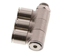 12mm x G1/4'' 3-way Manifold Push-in Fitting with Male Threads Brass NBR Rotatable