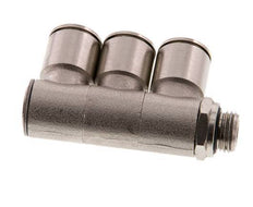 12mm x G1/4'' 3-way Manifold Push-in Fitting with Male Threads Brass NBR Rotatable