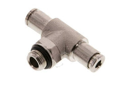 4mm x G1/8'' Inline Tee Push-in Fitting with Male Threads Brass NBR Rotatable