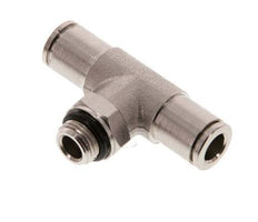 6mm x G1/8'' Inline Tee Push-in Fitting with Male Threads Brass NBR Rotatable