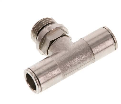 10mm x G3/8'' Inline Tee Push-in Fitting with Male Threads Brass NBR Rotatable